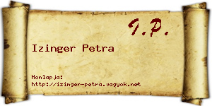 Izinger Petra névjegykártya